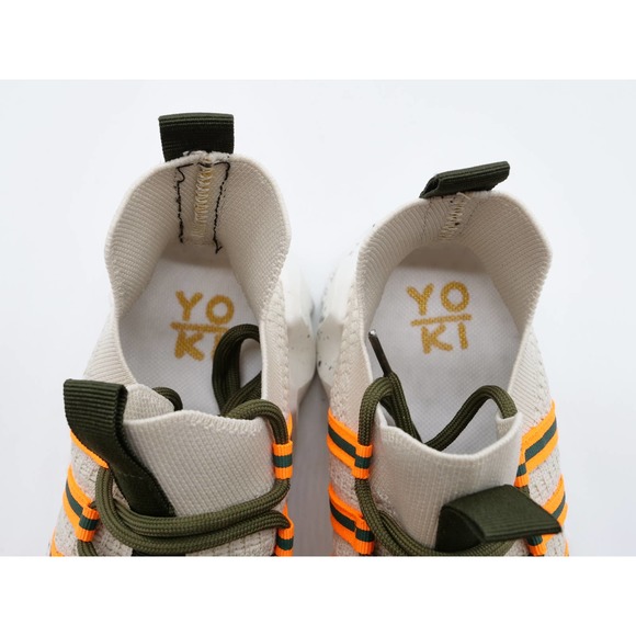 Yoki Calder Womens 10 Sneakers Beige Knit Lace Up Chunky Retro Fashion Shoes - Picture 7 of 10